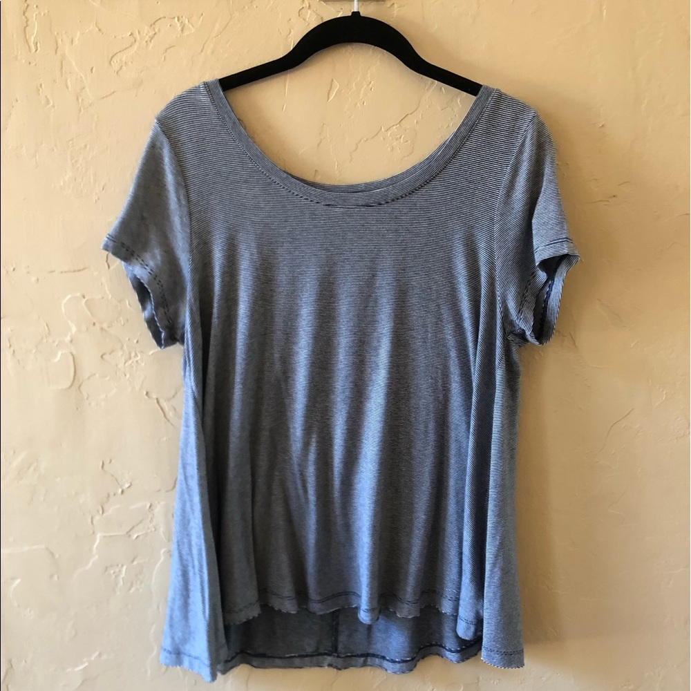 Mossi Mo Blue/Cream Striped Tee
